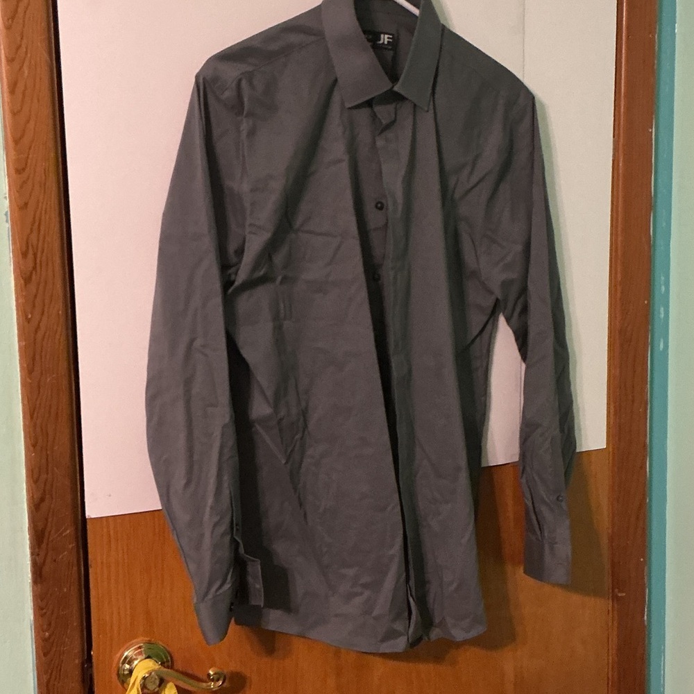 JF J.Ferrar Stretch Slim Gray Shirt